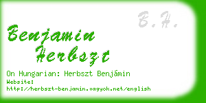 benjamin herbszt business card